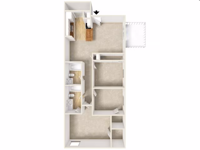 3 Beds • 2 Bath 1322 floor plan